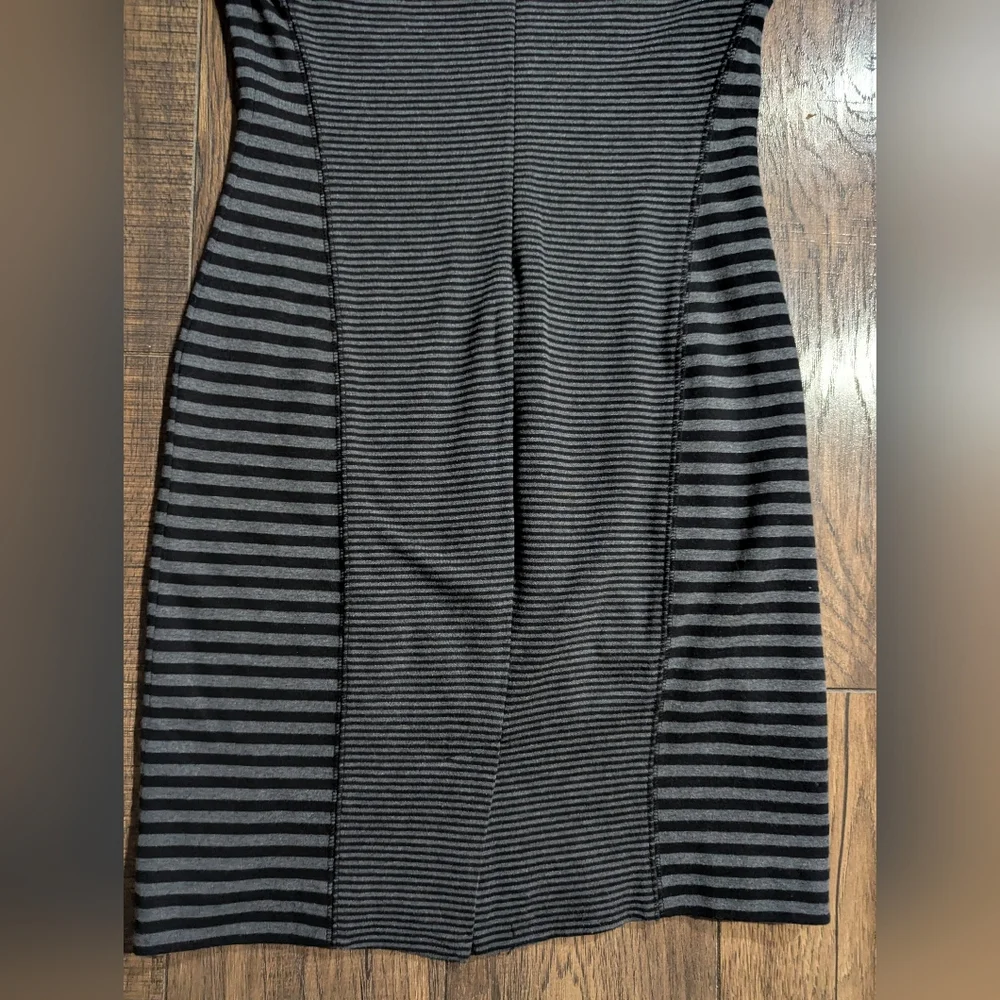 Calvin Klein Womens Size 6 Black & Gray Dual Striped Sheath Dress Cap Sleeves - Picture 12 of 15